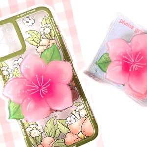 Cherry Blossom - Phone Grip, Phone Socket, Resin Phone Stand