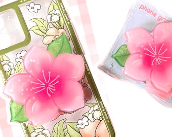 Cherry Blossom - Phone Grip, Phone Socket, Resin Phone Stand