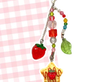 Strawb Picnic - ストロベリークッキー 携帯チャーム/ダストプラグ - 携帯、スイッチチャーム、キーリング、ベストフレンド/BFFチャーム