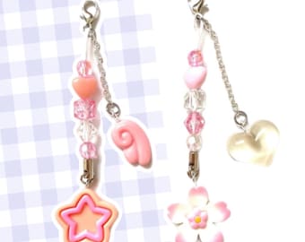 Kawaii Star & Flower, zawieszka do telefonu/zatyczka do kurzu - telefon, zawieszka do przełącznika, brelok, zawieszka do najlepszego przyjaciela/najlepszej przyjaciółki