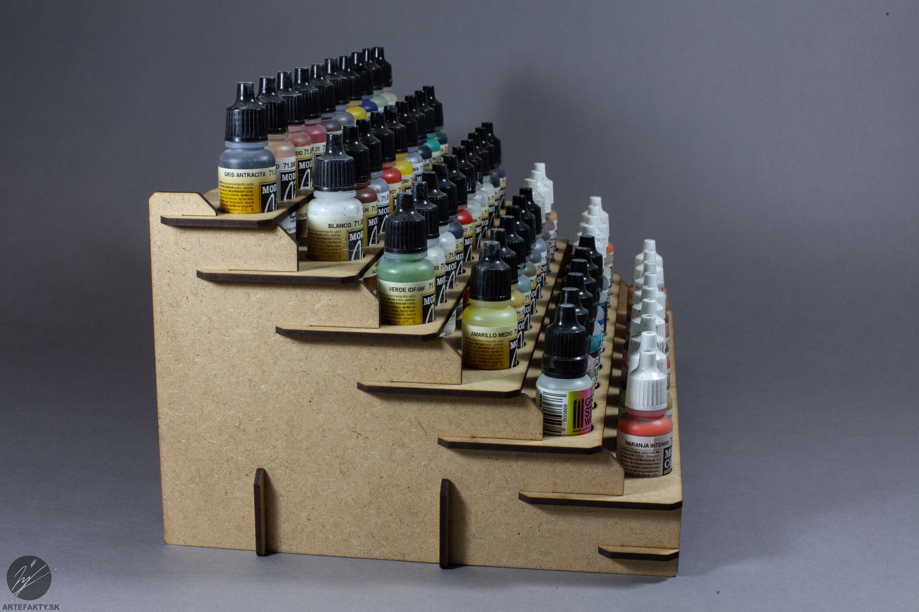 Lasercut paint rack for Citadel / Tamiya sized pots from Spear and Laser on  Tindie