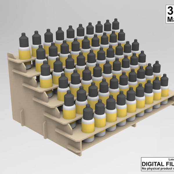 Szablon-stojak na farby do butelek Vallejo-wycinany laserowo/szablon Cnc-grubość materiału 3mm, wzór DXF, plik wycinany laserowo