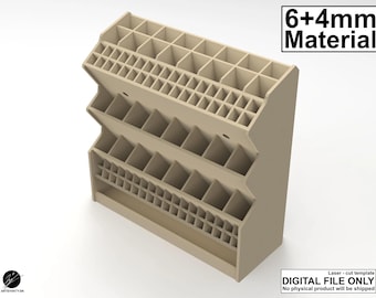 Sjabloon - gereedschapsopberger voor wandmontage - lasergesneden sjabloon - 6 + 4 mm materiaaldikte, dxf-patroon, lasergesneden bestand