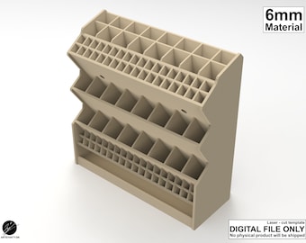 Template - Wall Mount Tool Organizer - Laser cut / Cnc template - 6mm material thickness, dxf pattern, laser cut file, cnc engraving file