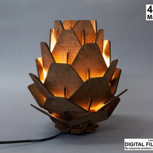 Template - Poly cone table lamp - Laser cut template - 4mm material thickness, dxf pattern, laser cut file, cnc engraving file