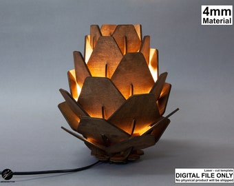 Template - Poly cone table lamp - Laser cut template - 4mm material thickness, dxf pattern, laser cut file, cnc engraving file