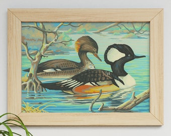 DOWNLOAD! Paint by Numbers of a two fancy ducks 12" x 16" *FINISHED*