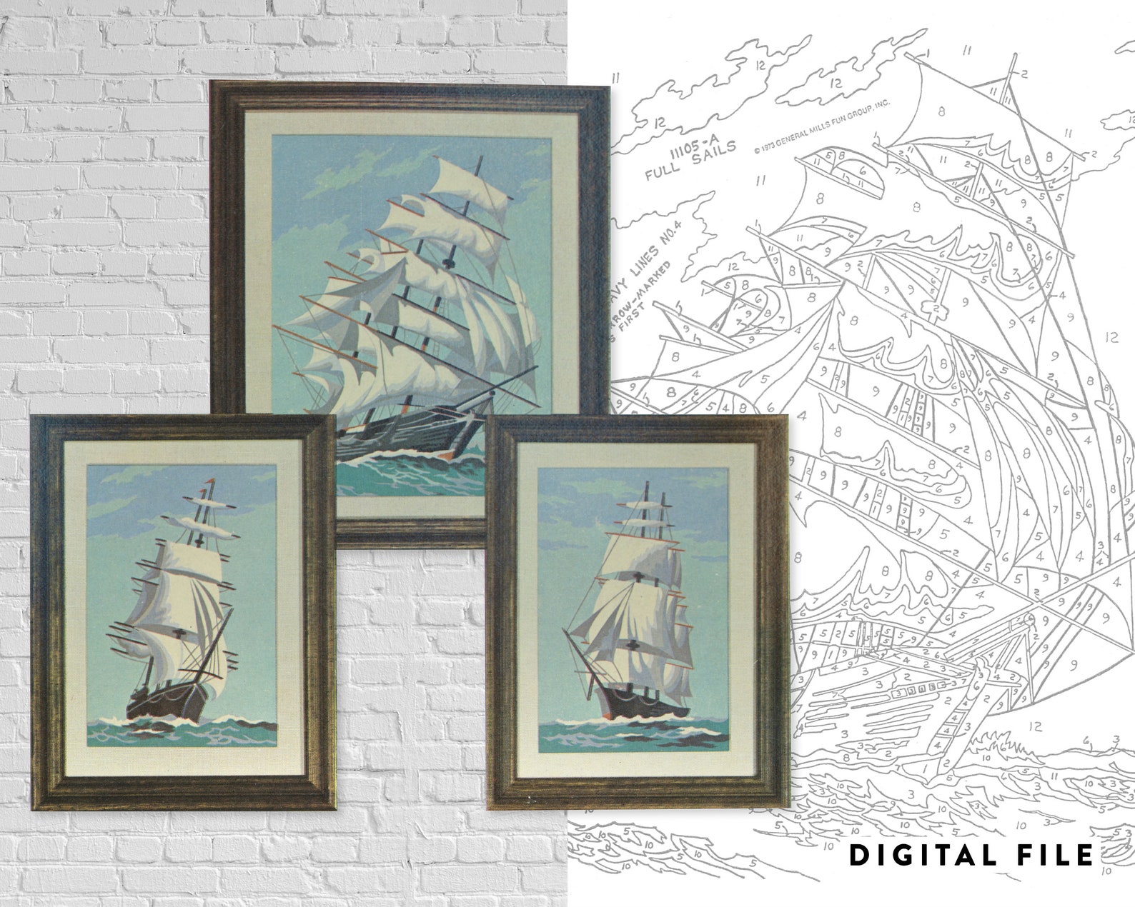 DOWNLOAD Vintage Paint by Number Kit of full Etsy UK