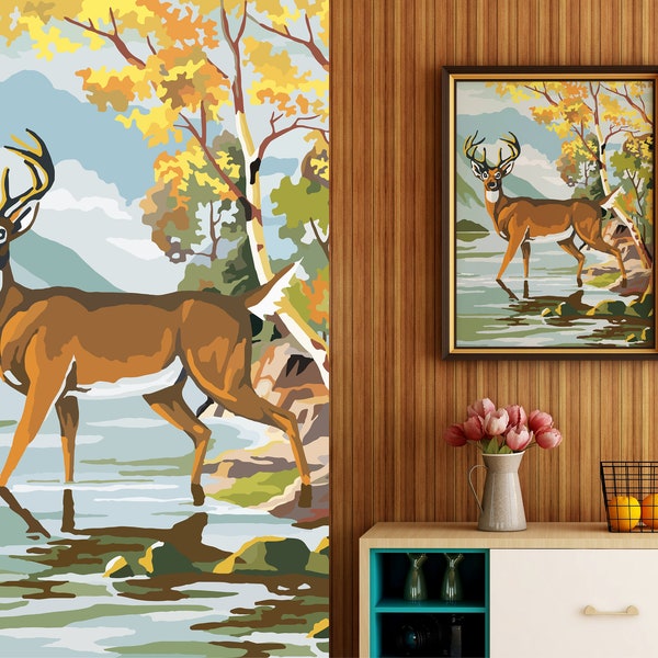 Paint by Number Deer Etsy