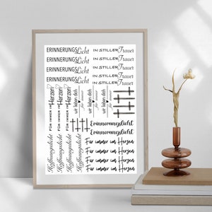 Memorial Light Candle Tattoo PDF Template Mourning DIY Candles Design