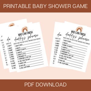 Boho Rainbow Baby Shower Game | Boho Baby Shower Game | Printable Baby Shower Game | Instant Download Baby Shower Game