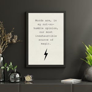 Words are Magic Wizard Quote Poster Bolt - Inspirational Quote, Trendy Posters, Cute Prints, Positive Poster Digital Print