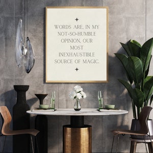 Words are Magic Wizard Quote Poster Basic - Inspirational Quote, Trendy Posters, Cute Prints, Positive Poster Digital Print