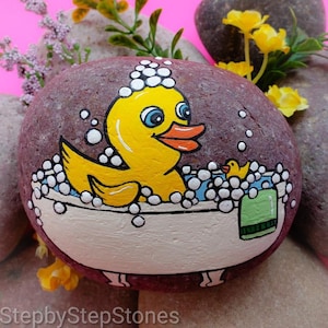 Downloadable Bath Time Painted Rock Tutorial
