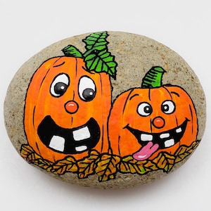 Downloadable Toothy Pumpkins Painted Rock Tutorial image 4