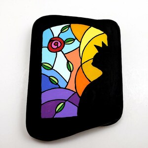 Downloadable Stained Glass Cat Painted Rock Tutorial - Etsy