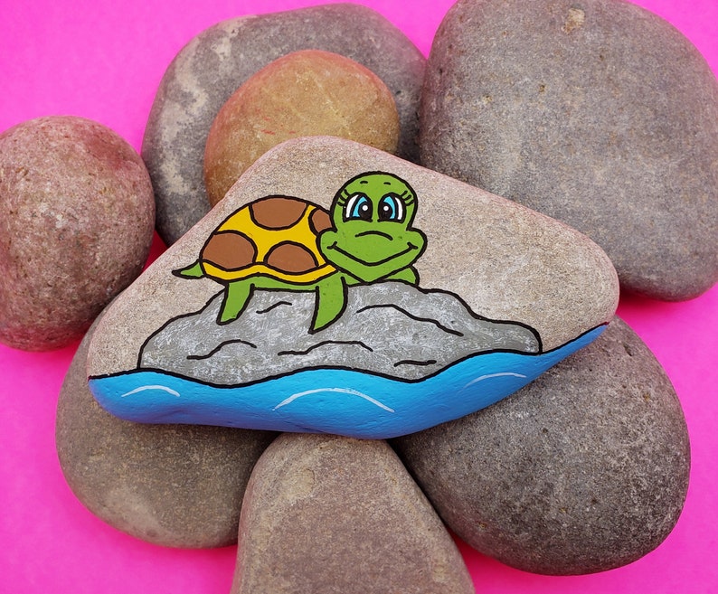 Downloadable Resting Turtle Painted Rock Tutorial - Etsy
