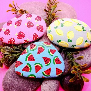 Downloadable Fruity Fun Rock Painting Tutorial