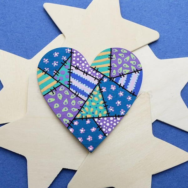 Downloadable Quilted Heart Magnet Tutorial