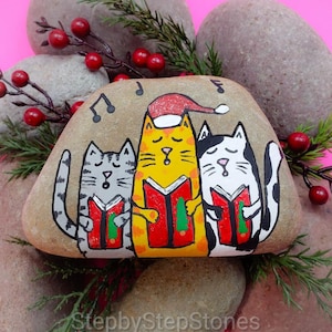 Tutoriel téléchargeable sur la roche peinte des Caroling Cats