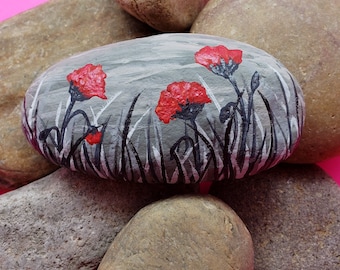 Downloadable A Pop of Red Painted Rock Tutorial