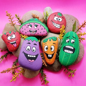 Downloadable Goofy Garden Markers Painted Rock Tutorial