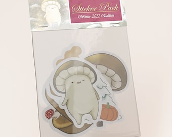 Pilz Sticker Set | 6er Pack | Ausgabe Winter 2022 | Pilz - Baby - Kiefer - Kürbis