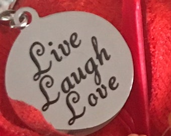 No. 1 best Live Laugh Love silver statement earrings, Xmas holiday gift, express love, BFF gift, handmade, be truly unique, love life, enjoy