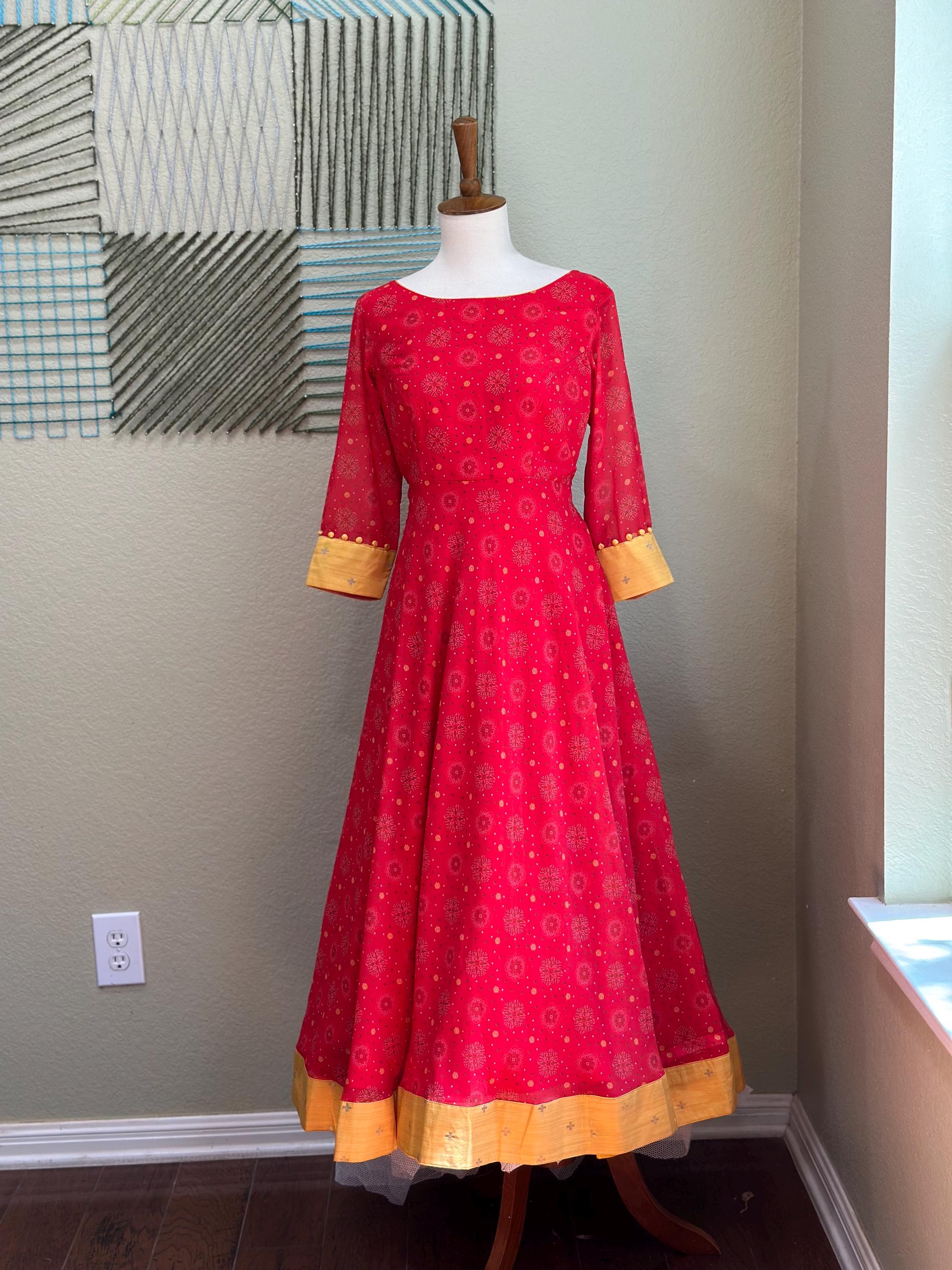 Haldi Mehendi Anarkali Gown | Yellow Floral Long Frock | Indian Wedding  Guest Outfit | Lightweight Festive Dress | Long Gown - Etsy