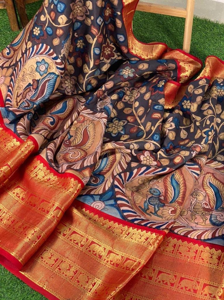 Kalamkari saree price discount