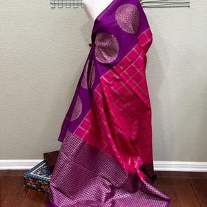 Mangalagiri Seide Saree Königsblaue Bluse Geschenk Saree Navaratri Saree | maggam arbeiten Bluse Designer saree lyte Gewicht pattu sari