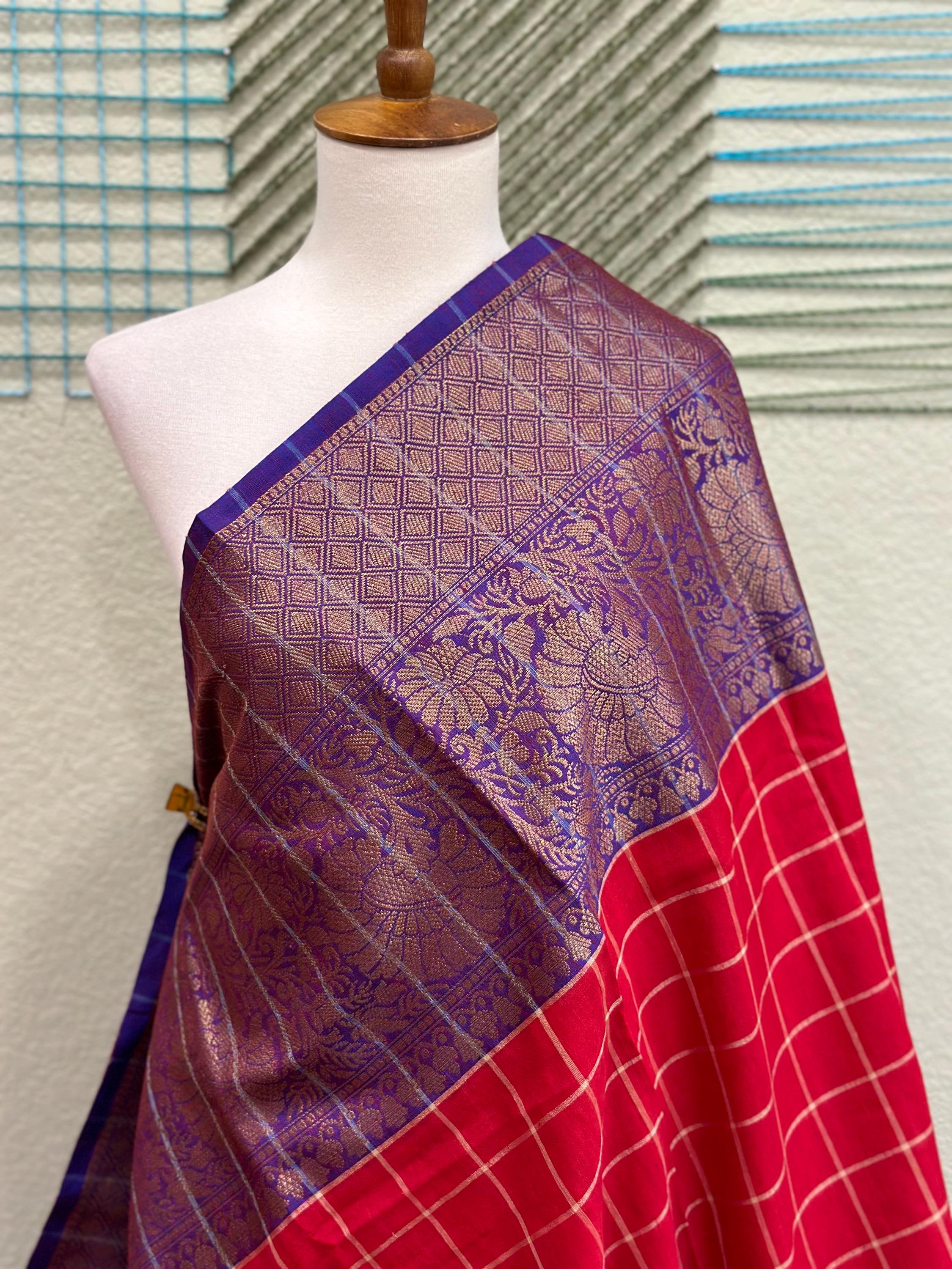 Syaahi Mangalagiri Silk Cool Blue Dupatta