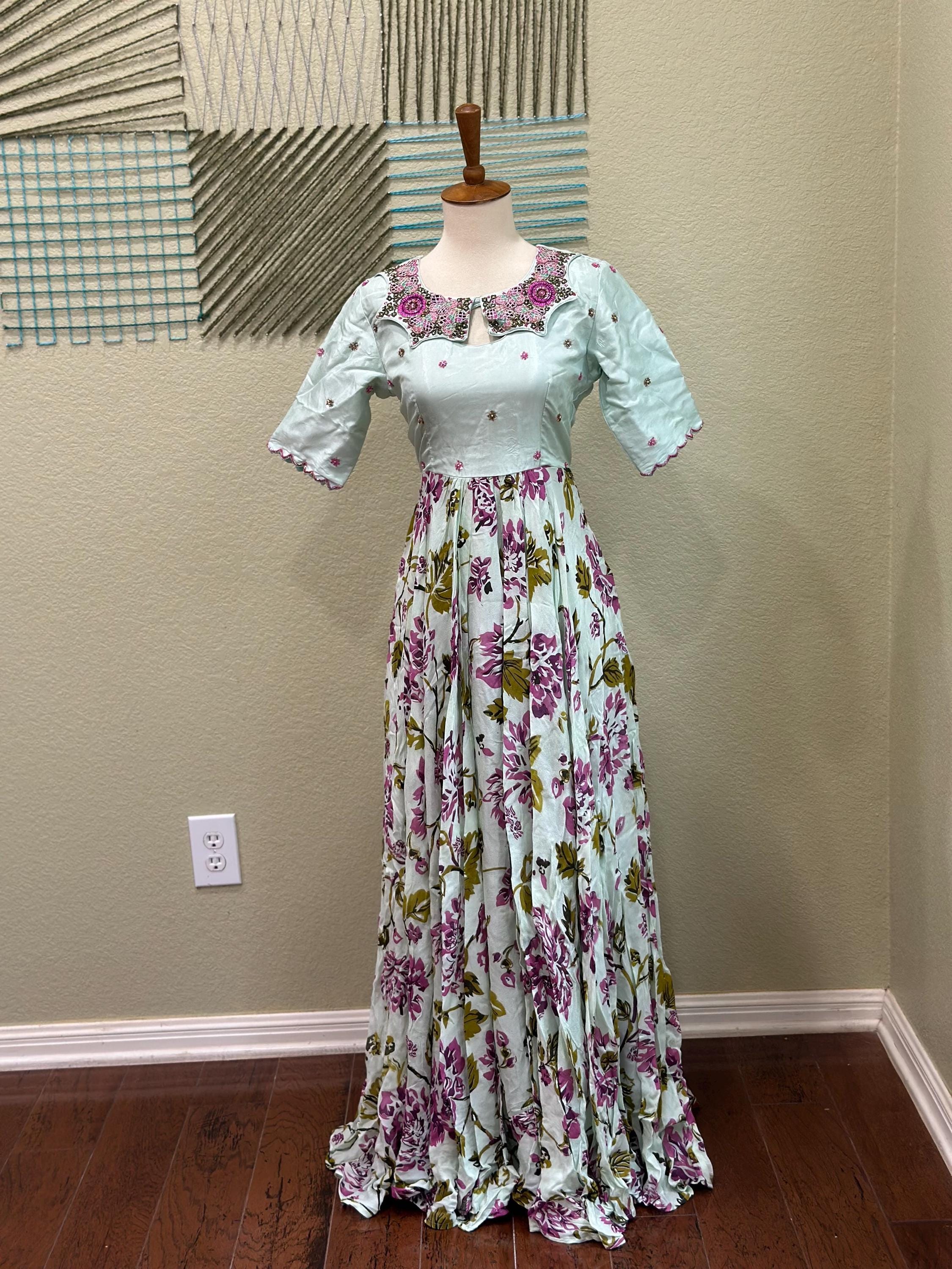 Anarkali Salwar Suit Punjabi Dress Kurti Paijama Indian Dress Chudidar Indian Long Gown Organza Floral Indian Party Wear Honeybee Handlooms Etsy Australia