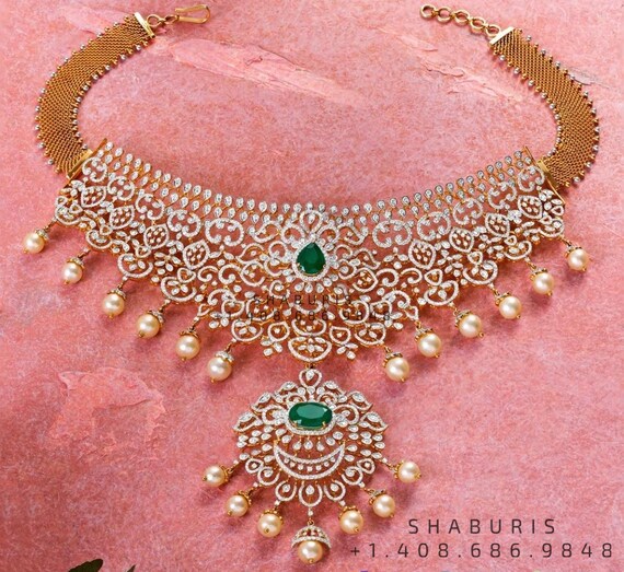 Diamond Choker Pure Silver Jewelry 