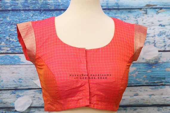 Pattu Saree Blouse Peach Work Blouse maggam Work Blouse | Etsy