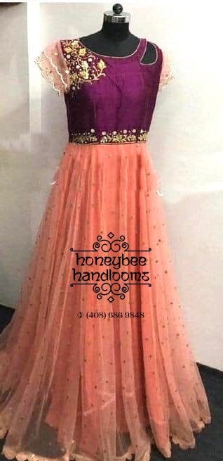 raw silk long frocks