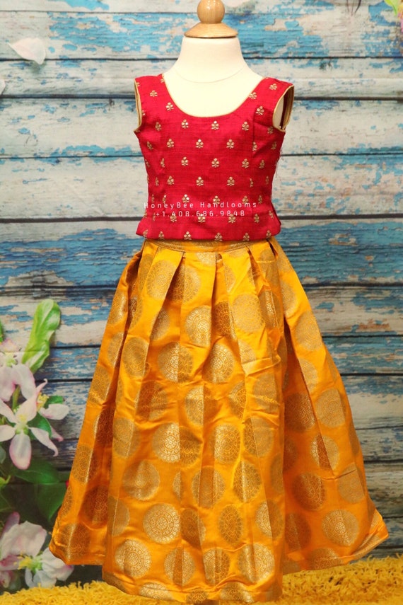 pattu lehenga for baby girl