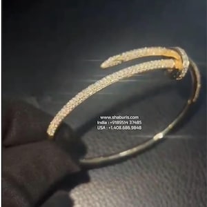 Pulsera Cartier, joyería de plata 925, brazalete de diamantes, pulsera de cóctel, joyas para regalar, joyas de marca, joyas hechas a medida - SHABURIS