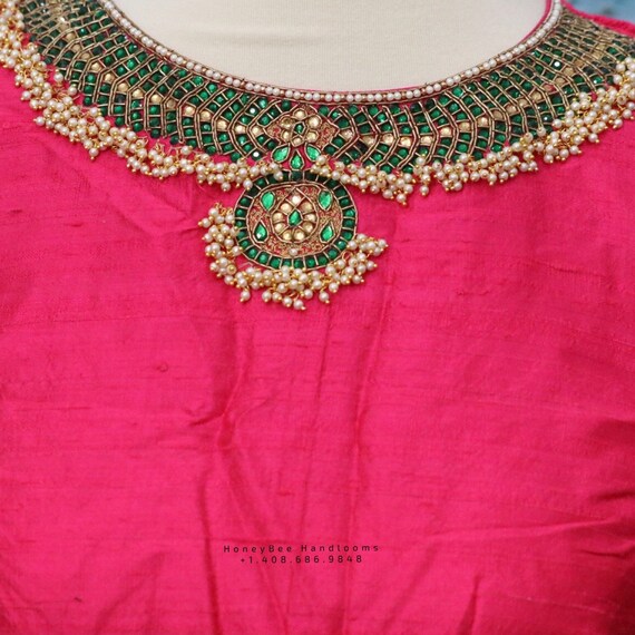 Jewelry Work Designer Blouse Pattu 