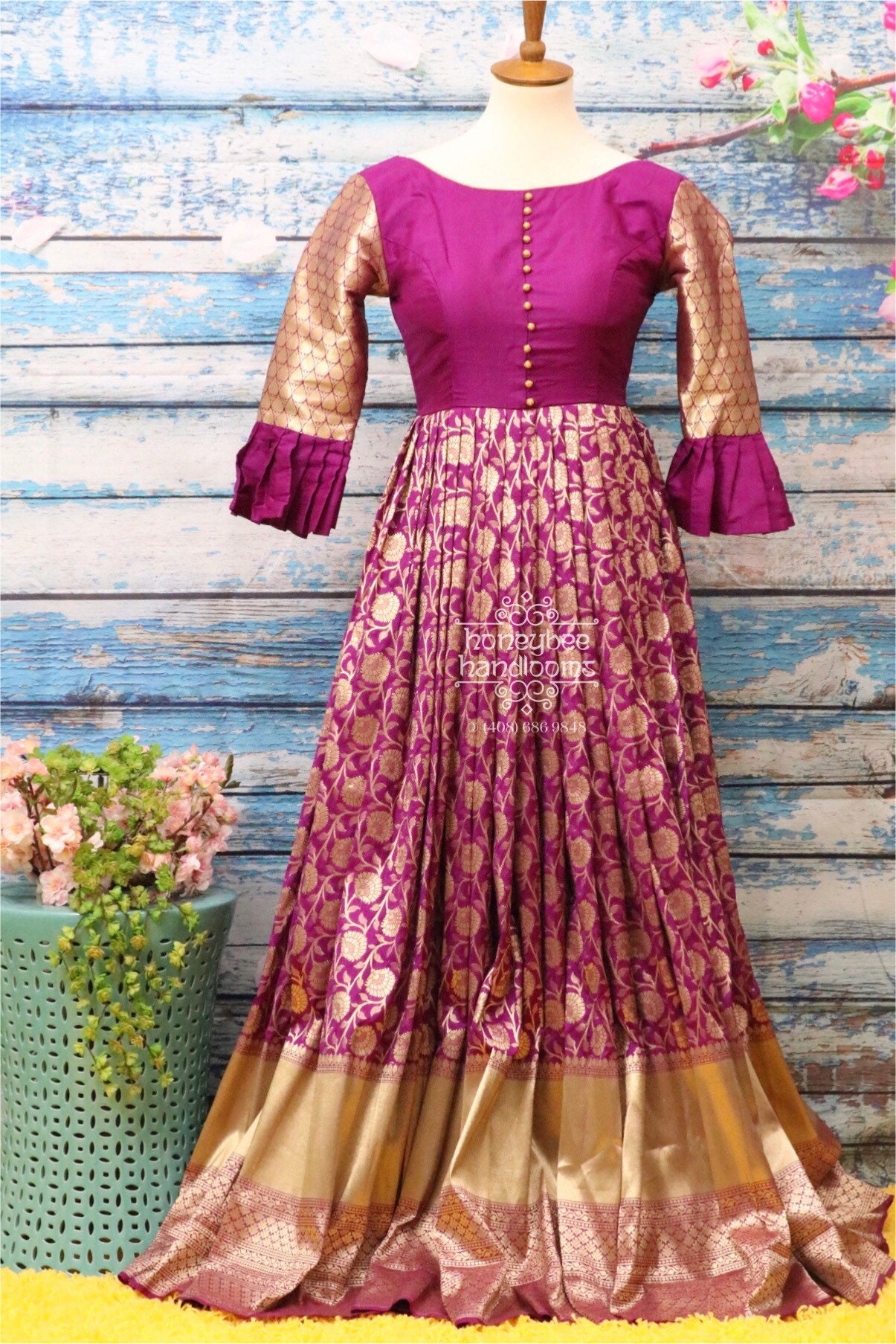 stitched long frocks designs