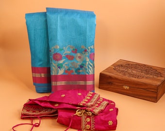 Pure Silk Sarees Collection | Paithani Mangalagiri Gadwal Mysore Silk Kalamkari Sarees with stitched blouse | Handloom Indian Festive Wear