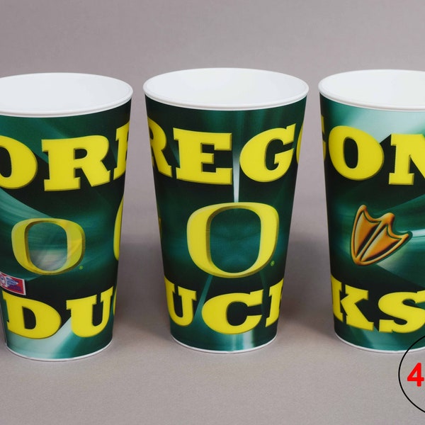 University of Oregon Ducks Plastic Cup 22oz - (PACK OF 4)