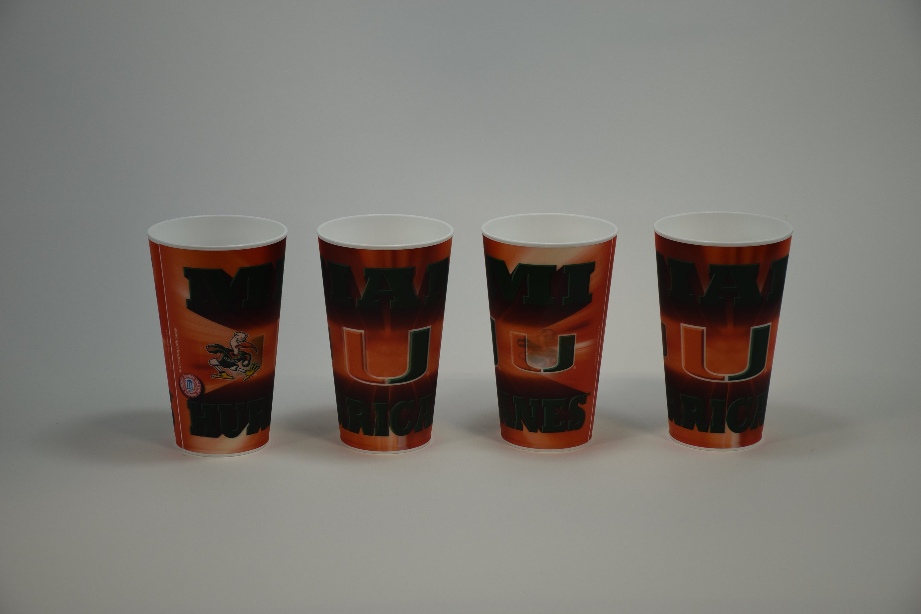 University of Miami Hurricanes Plastic Cup 22oz PACK OF 4 Etsy