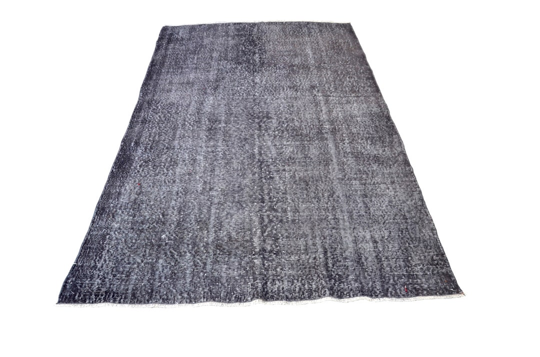 Vintage Gray Rug, Overdyed Turkish Gray Rug, 5x8 Ft Handmade Wool Rug ...