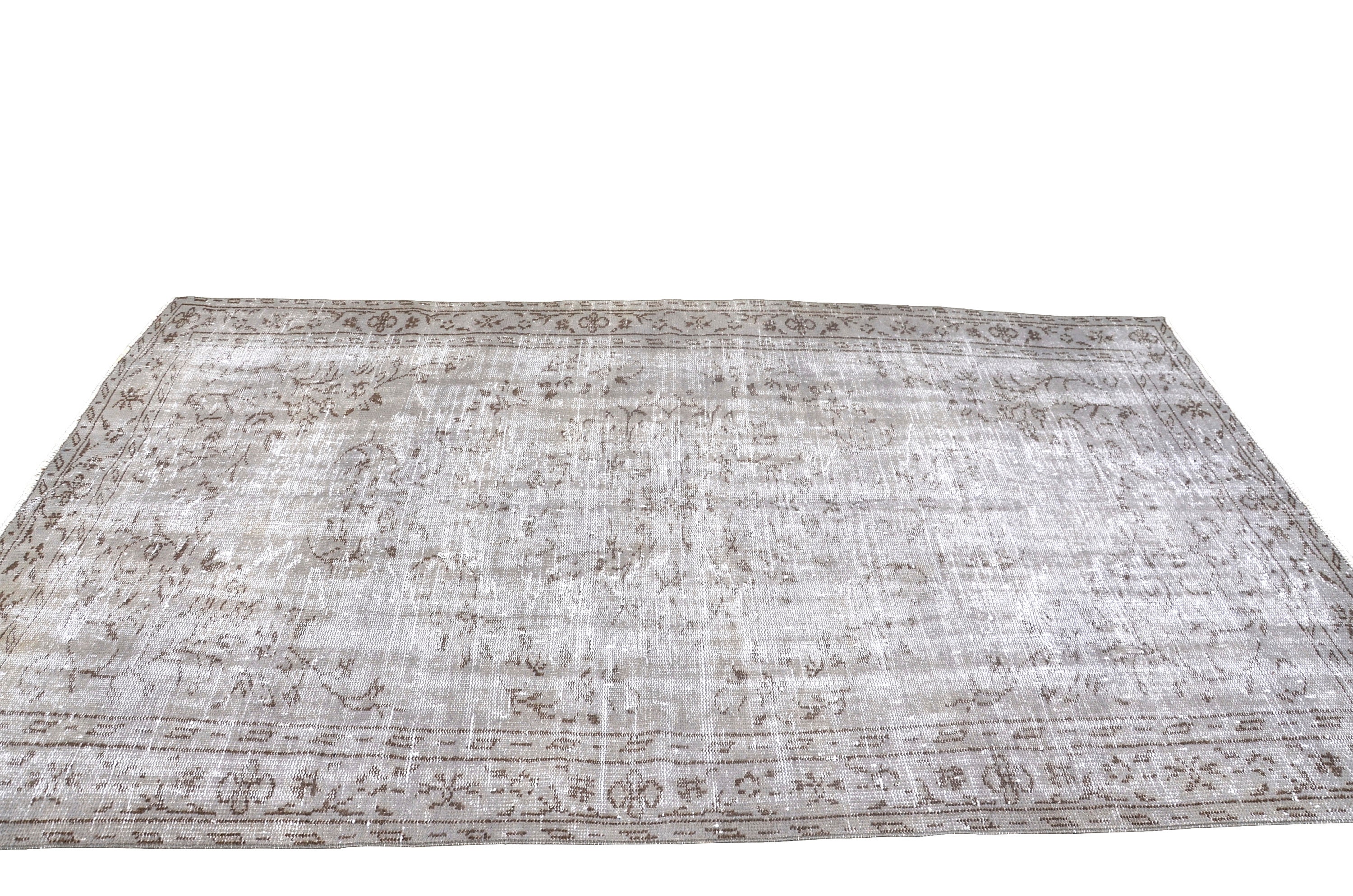 Vintage Gray Rug, Handmade Wool Rug, Turkish Overdyed Gray Rug ...