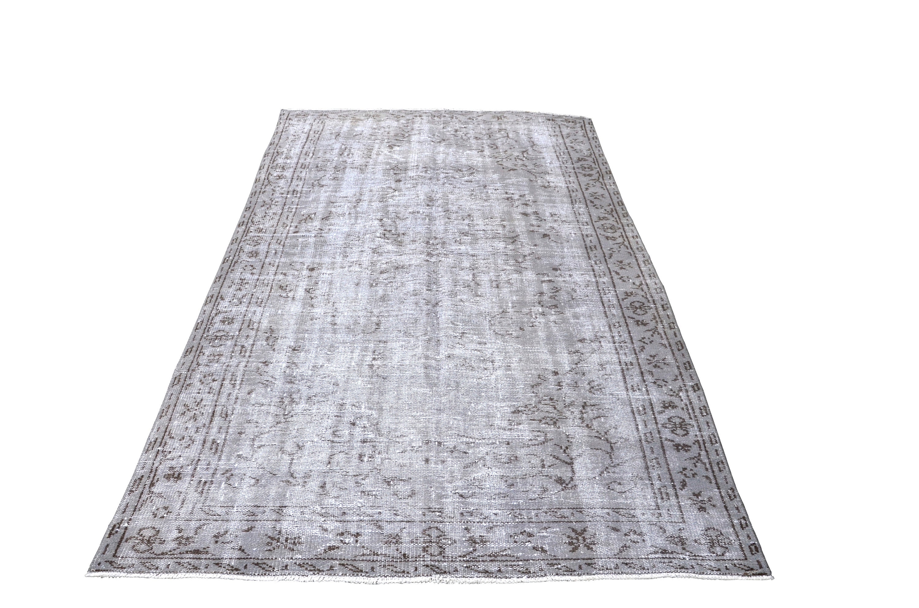 Vintage Gray Rug, Handmade Wool Rug, Turkish Overdyed Gray Rug ...