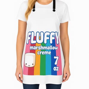Flauschiges Marshmallow-Schürzenkostüm - Lustiges Essenskostüm für Erwachsene, Unisex-Candy-Schürzenoutfit, Last-Minute-Einfach-Halloween-Kostüm