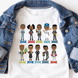 Black History Shirts For Boys, Black History Month Men Figures Shirt, African American Kids Tee, Black Pride Gift, Obama, Marshall, Malcolm,