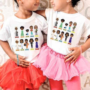 Black History Shirts For Girls, Black History Month Women Figures Shirt, African American Kids Tee, Rosa Parks, Ruby Bridges, Maya Angelou
