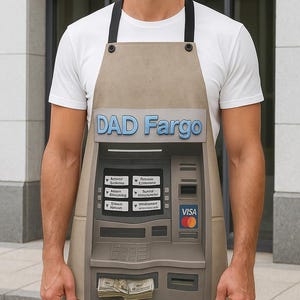 Funny Halloween Costumes for Men, Dad ATM Costume, Halloween Gift, Kitchen Cooking Apron, Cute BBQ Grill Apron, Novelty Party Costume